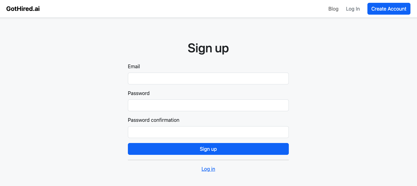 Sign-Up Page Screenshot